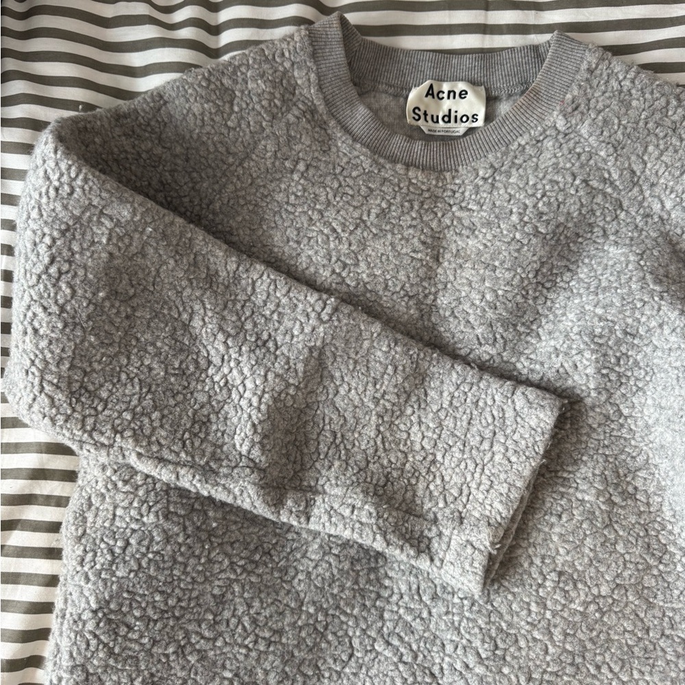 Acne Studios Gray Textured Sweater - Picture 3 of 6